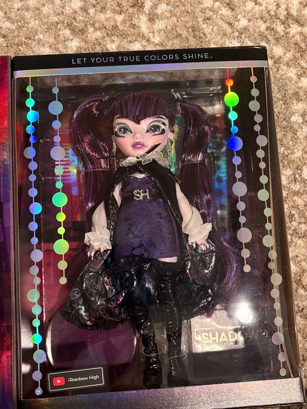 Rainbow Purple & Black Shady Stage Costume Doll Outfit